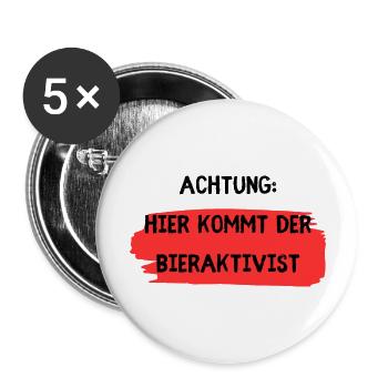 Mallorca Urlaub - Malle Party - Buttons groß 56 mm (5er Pack) - Weiß - Vorne
