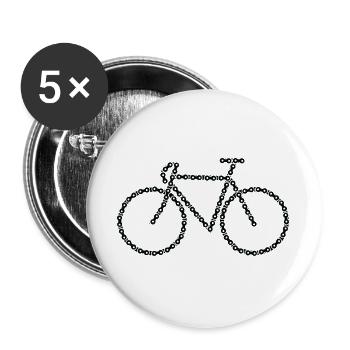 Bicycle sketch - Buttons large 2.2''/56 mm (5-pack) - white - Front