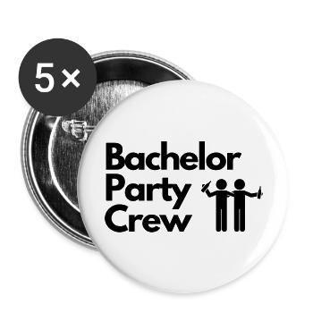 Bachelor Party Crew - Buttons large 2.2''/56 mm (5-pack) - white - Front