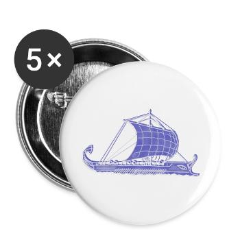 "Argo", Boho Line Art Design, Series "Greece" - Buttons large 2.2''/56 mm (5-pack) - white - Front