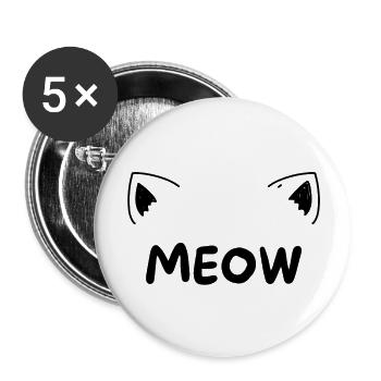 Miaou - Lot de 5 grands badges (56 mm) - blanc - Devant