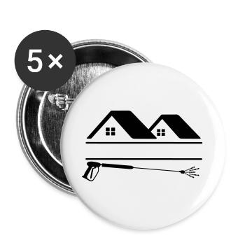Nettoyage de façades de pulvérisateurs à haute pression - Lot de 5 grands badges (56 mm) - blanc - Devant
