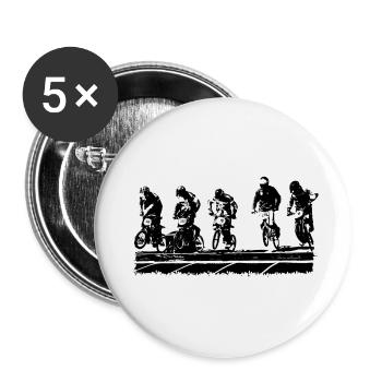 bmx - Lot de 5 grands badges (56 mm) - blanc - Devant