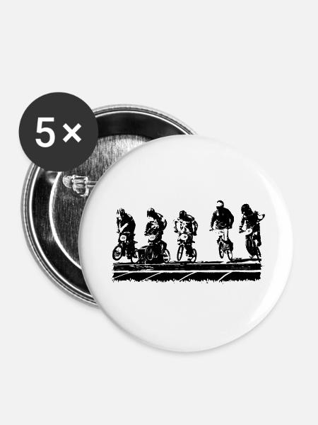 BMX - Buttons groß 56 mm (5er Pack) - Weiß