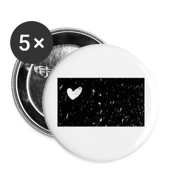 Grungy white heart - Buttons large 2.2''/56 mm (5-pack) - white - Front