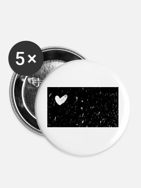 Grungy white heart - Buttons large 2.2''/56 mm (5-pack) - white