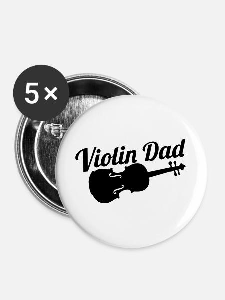 Violinist Vater - Buttons groß 56 mm (5er Pack) - Weiß
