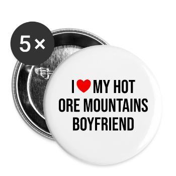 Erzgebirge Freund Beziehung Liebe - Buttons groß 56 mm (5er Pack) - Weiß - Vorne
