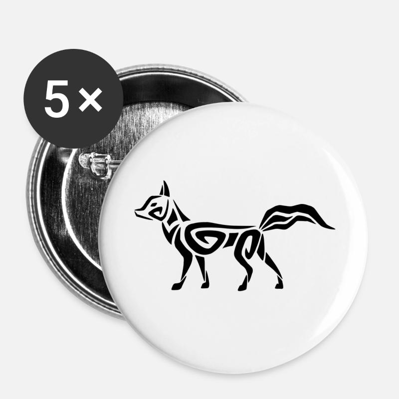 Fox - Buttons large 2.2''/56 mm (5-pack) - white