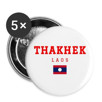 Thakhek Laos - Lot de 5 grands badges (56 mm) - blanc - Devant