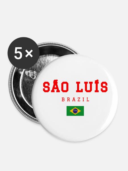 Sao Luis Brasilien - Buttons groß 56 mm (5er Pack) - Weiß