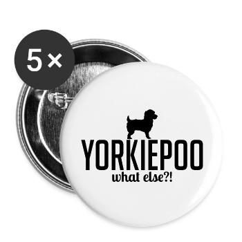 Yorkiepoo what else Dogs Saying Wilsigns - Buttons large 2.2''/56 mm (5-pack) - white - Front
