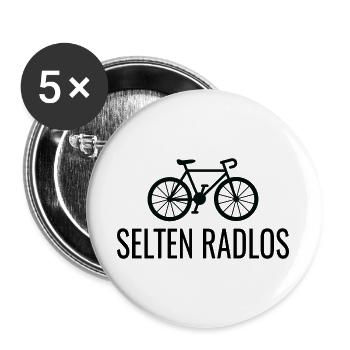 Fahrrad Radport Selten Radlos Sprüche - Buttons groß 56 mm (5er Pack) - Weiß - Vorne