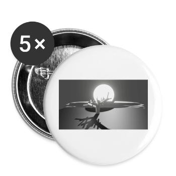 Sonne und Baum - Buttons groß 56 mm (5er Pack) - Weiß - Vorne