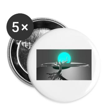 Sonne und Baum - Buttons groß 56 mm (5er Pack) - Weiß - Vorne