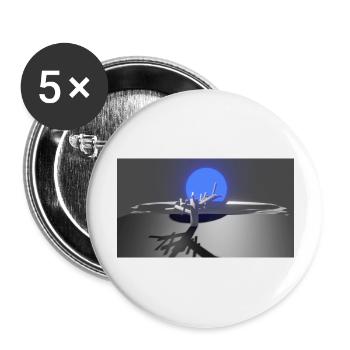 Sonne und Baum - Buttons groß 56 mm (5er Pack) - Weiß - Vorne