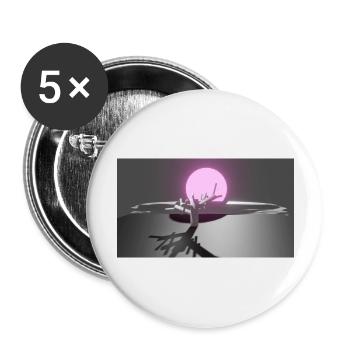 Sonne und Baum - Buttons groß 56 mm (5er Pack) - Weiß - Vorne