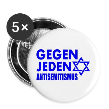 Gegen jeden antisemitismus - Buttons groß 56 mm (5er Pack) - Weiß - Vorne