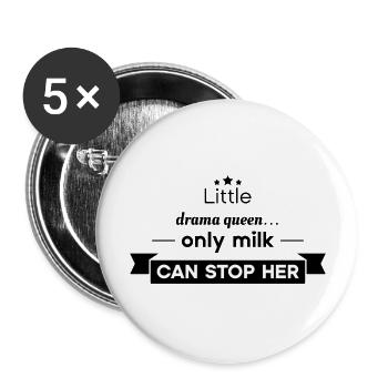 Lustige Baby Sprüche - Buttons groß 56 mm (5er Pack) - Weiß - Vorne