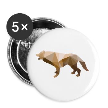 Wilder Wolf Polygon Wilde Tier Wandern Natur Seele - Buttons groß 56 mm (5er Pack) - Weiß - Vorne