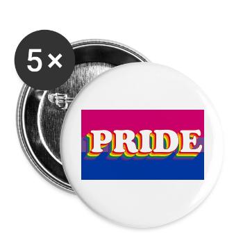 bi pride - Buttons groß 56 mm (5er Pack) - Weiß - Vorne