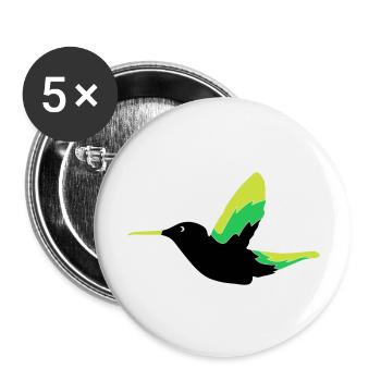 Hummingbird Bird - Buttons large 2.2''/56 mm (5-pack) - white - Front