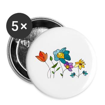Flowers - Buttons large 2.2''/56 mm (5-pack) - white - Front