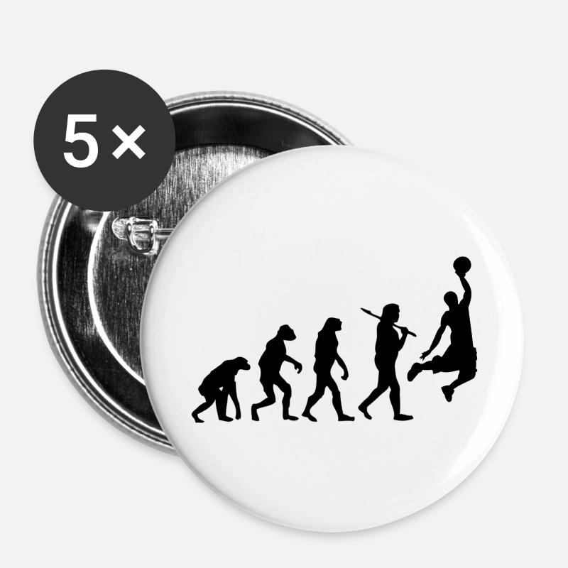 Basketball - Buttons large 2.2''/56 mm (5-pack) - white