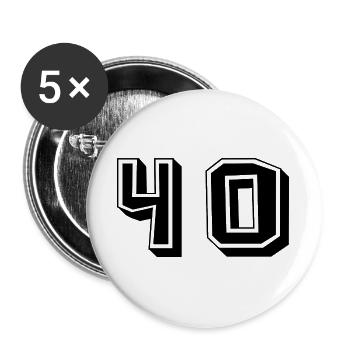 40. 40 YEARS. 40th ANNIVERSARY. 40TH ANNIVERSARY. - Buttons large 2.2''/56 mm (5-pack) - white - Front