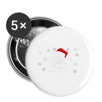 Frohes Weihnachtsgeschenk 🎅 🎄 🎁 💖 für alle - Buttons groß 56 mm (5er Pack) - Weiß - Vorne