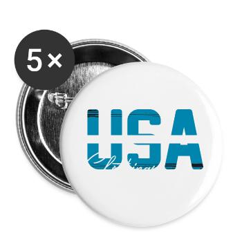 USA - Buttons groß 56 mm (5er Pack) - Weiß - Vorne
