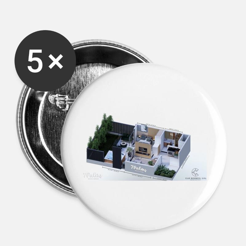 apartment - Buttons large 2.2''/56 mm (5-pack) - white