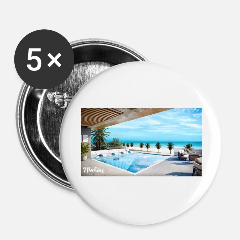pool and beach - Buttons large 2.2''/56 mm (5-pack) - white