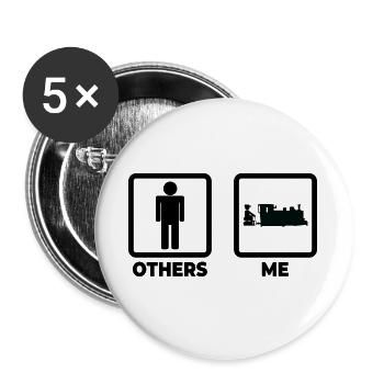 Leben eines Eisenbahners - Buttons groß 56 mm (5er Pack) - Weiß - Vorne