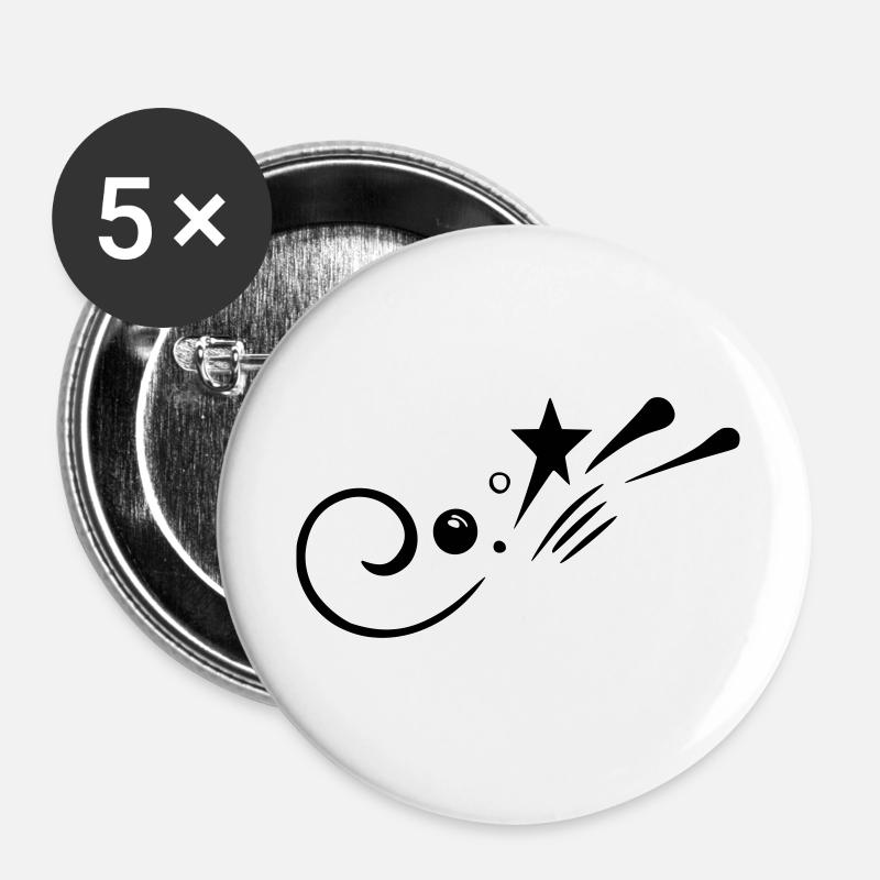 Flourishes Shooting Star - Buttons large 2.2''/56 mm (5-pack) - white