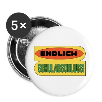Schulabschluss 2024, Schulabschluss T Shirt, - Buttons groß 56 mm (5er Pack) - Weiß - Vorne