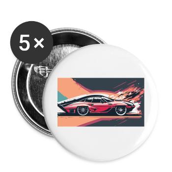 Sunset Racecar - Buttons large 2.2''/56 mm (5-pack) - white - Front