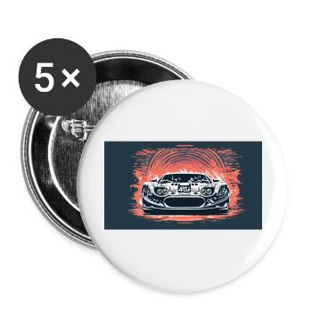 White Racecar in the Sunset - Buttons large 2.2''/56 mm (5-pack) - white - Front