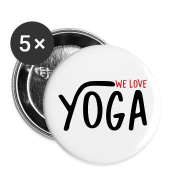 We Love Yoga - Lot de 5 grands badges (56 mm) - blanc - Devant