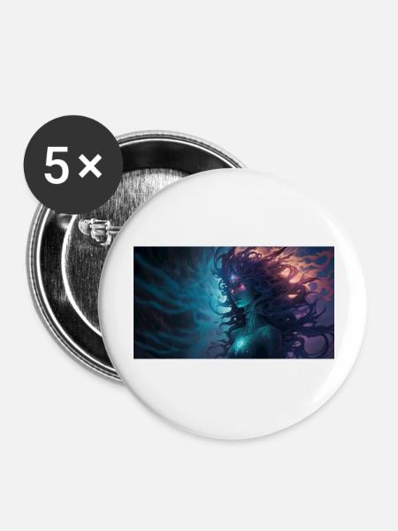 wild creature woman - Buttons groß 56 mm (5er Pack) - Weiß