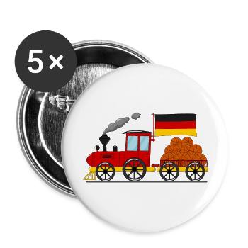 Deutschland Flagge Basketball Eisenbahn - Buttons groß 56 mm (5er Pack) - Weiß - Vorne