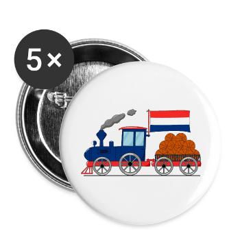 Holland Flag Basketball Railroad - Buttons large 2.2''/56 mm (5-pack) - white - Front