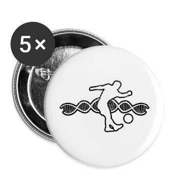 Conception de football Équipe de football Joueur de football - Lot de 5 grands badges (56 mm) - blanc - Devant