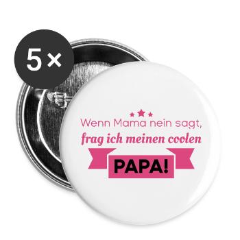Babysprüche - Buttons groß 56 mm (5er Pack) - Weiß - Vorne
