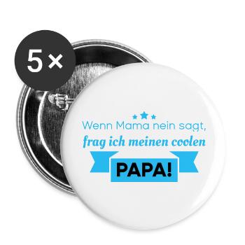 Lustige Sprüche - cooler Papa - Buttons groß 56 mm (5er Pack) - Weiß - Vorne