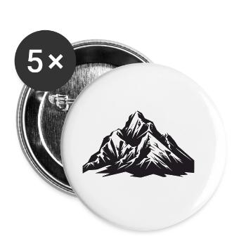Berge Natur - Buttons groß 56 mm (5er Pack) - Weiß - Vorne