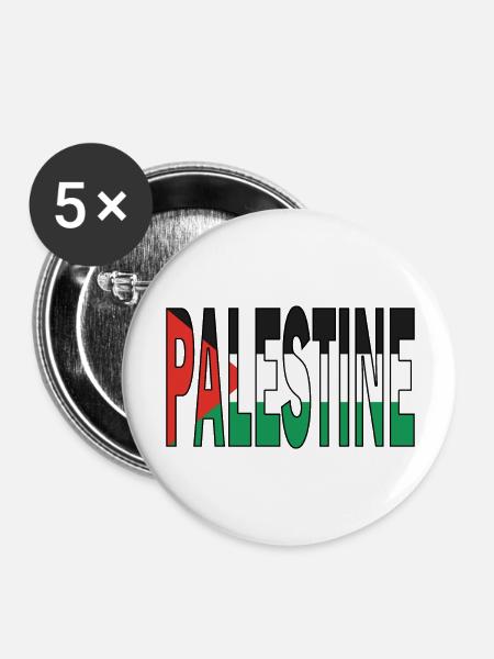 Palestine in Nationalfarben - Buttons groß 56 mm (5er Pack) - Weiß