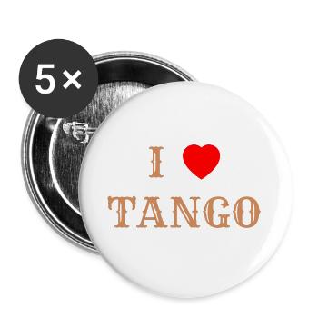 I Love Tango - Vintage - Buttons large 2.2''/56 mm (5-pack) - white - Front