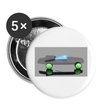 Neon Auto - Buttons groß 56 mm (5er Pack) - Weiß - Vorne