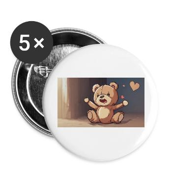 a very cute teddy - Buttons groß 56 mm (5er Pack) - Weiß - Vorne
